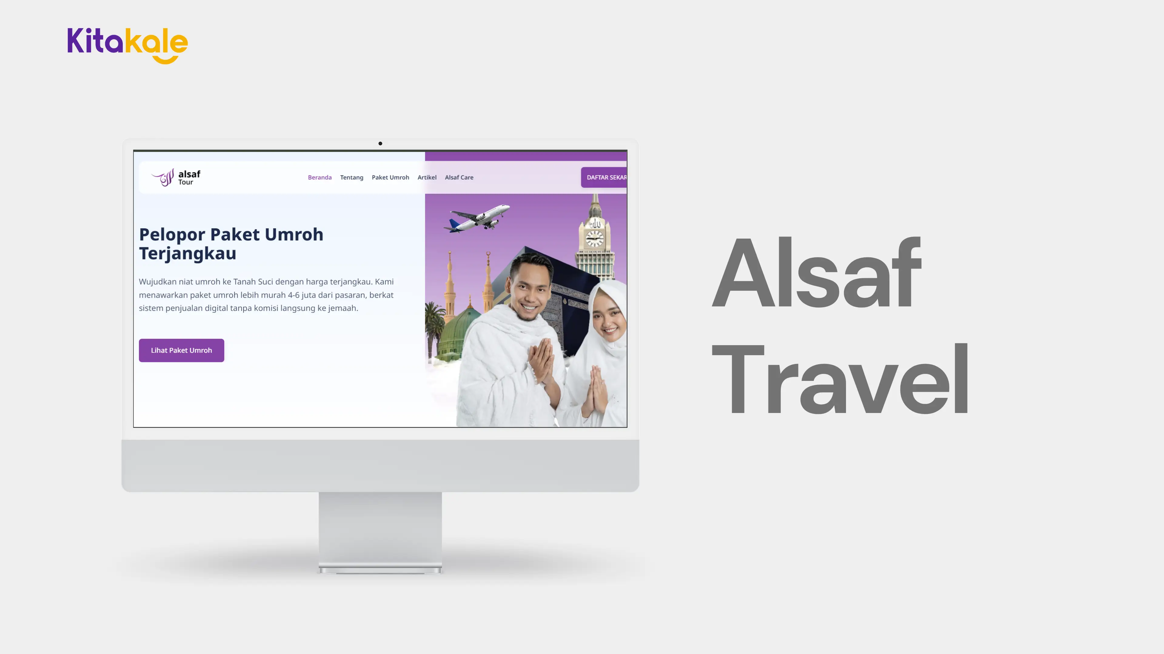 Website travel Alsaf Travel yang dikembangkan Kitakale