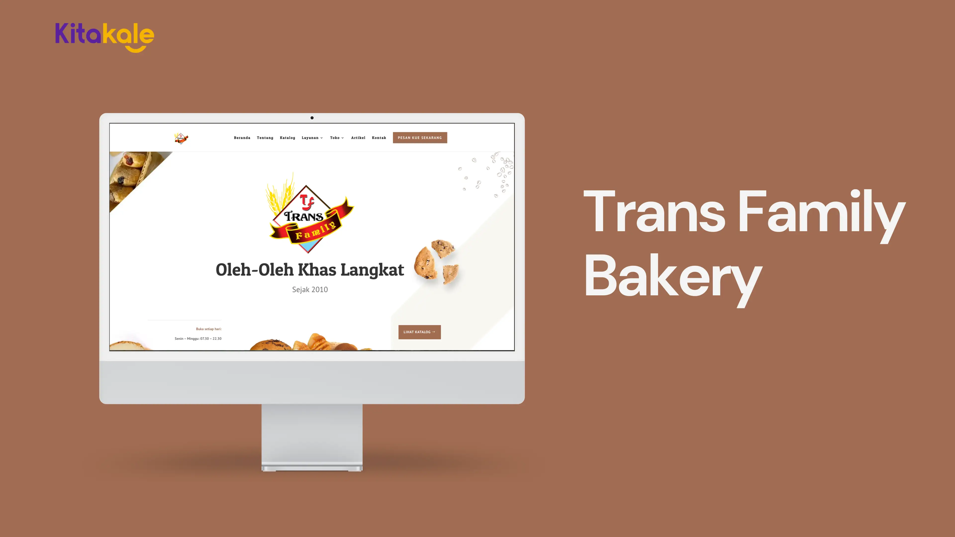 Website Trans Family Bakery untuk brand bakery lokal
